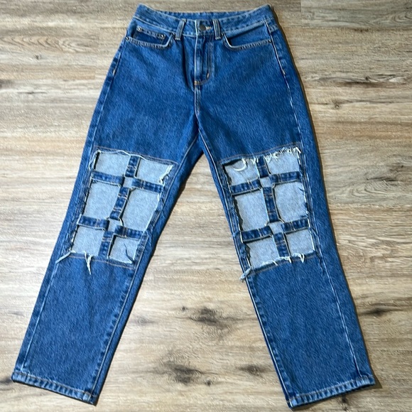 LF Carman Cage Ripped Jeans Size 24 - Picture 2 of 8